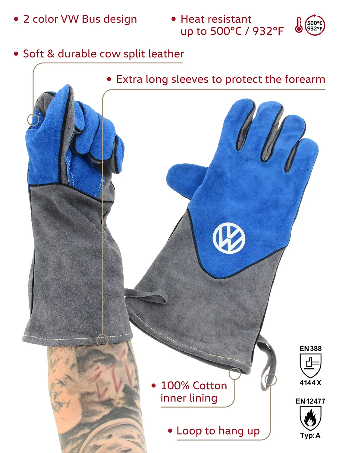 Brisa VW Collection T1 Bus gants barbecue cuir