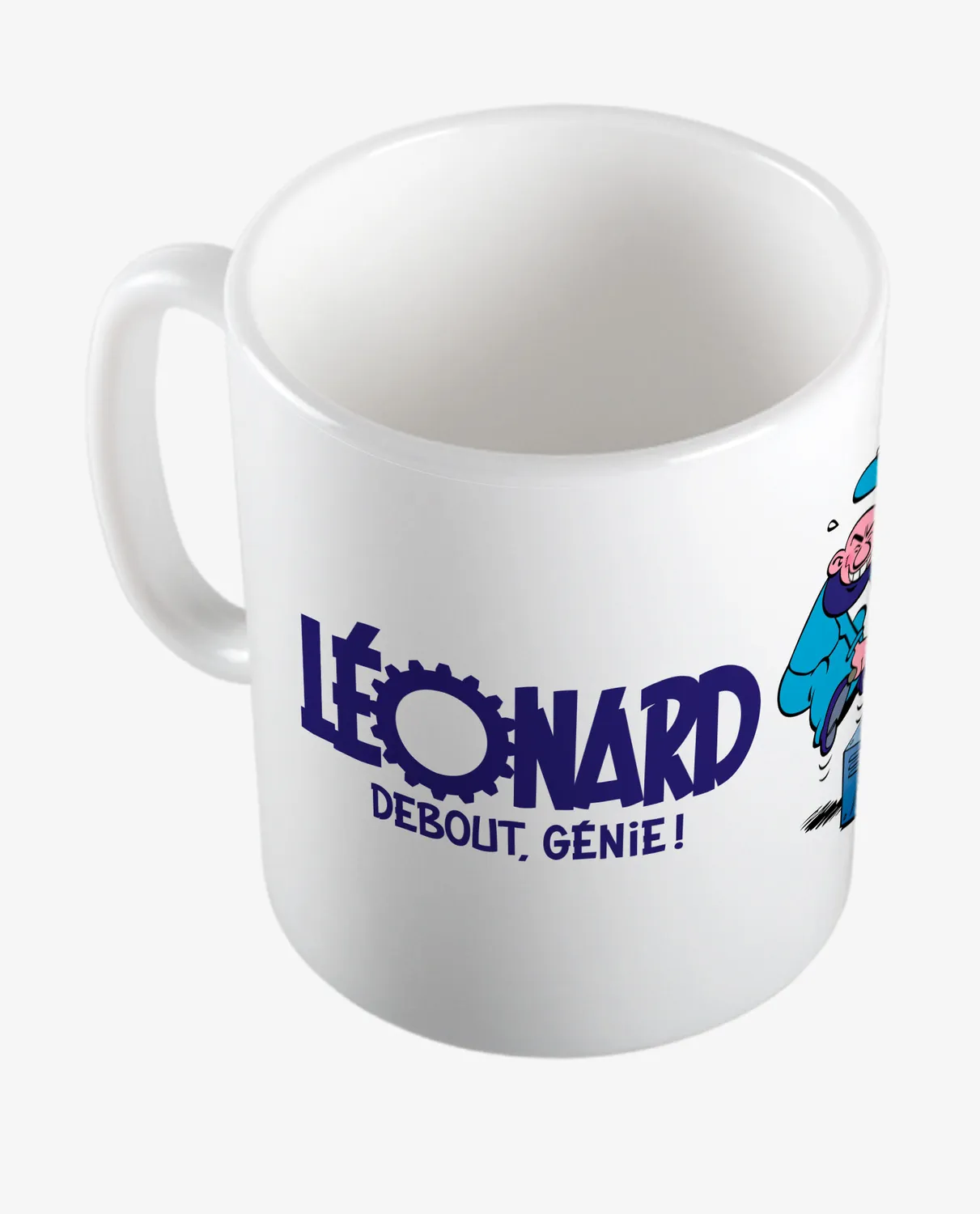 Pixgoodies Léonard mug céramique génie BD