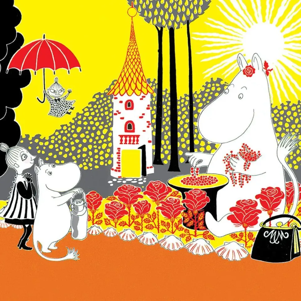 Moomintroll Berries carte de voeux 160 x 160 mm enveloppe