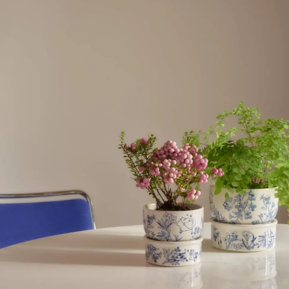 Moomintroll Haru cache-pot vitroporcelaine bleu