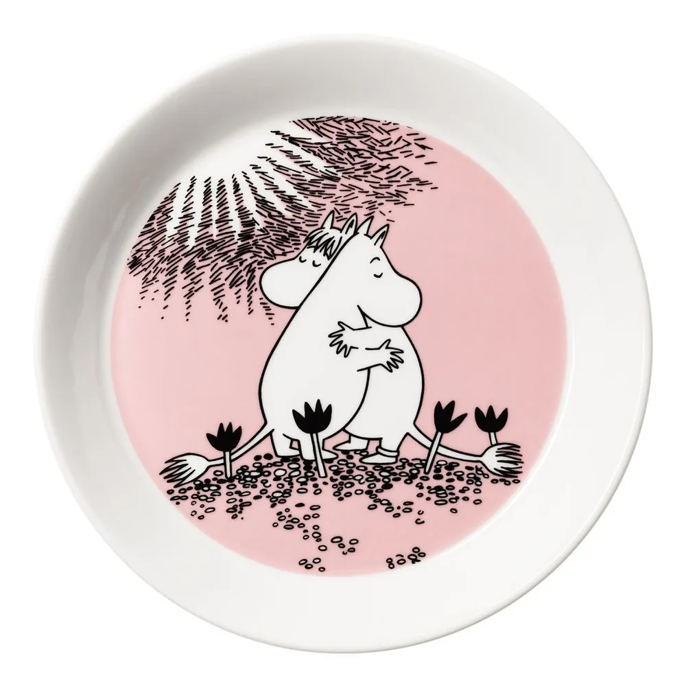 Moomintroll Love 30 coffret mug + assiette rose porcelaine