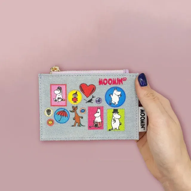 Moomintroll porte-monnaie denim zip 9 x 12 cm