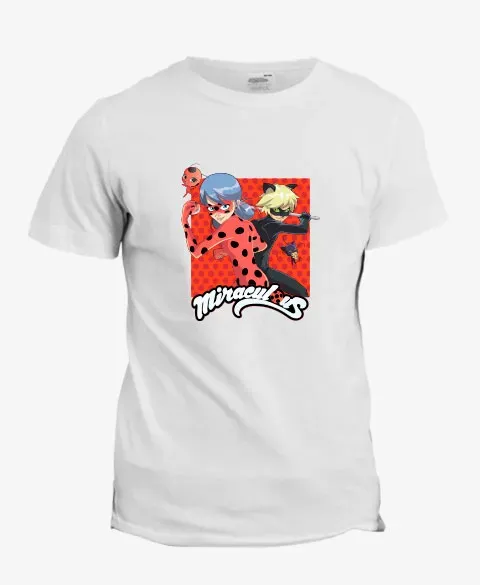 Pixgoodies Miraculous t-shirt coton Ladybug Chat Noir