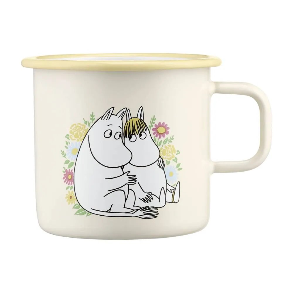 Moomintroll Flowers mug émail blanc