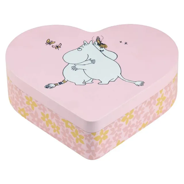 Moomintroll Hug boîte cœur rose métal