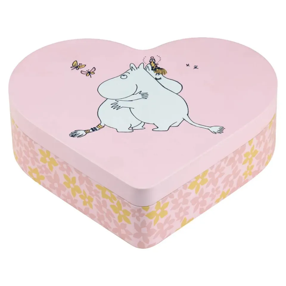 Moomintroll Hug boîte cœur rose métal