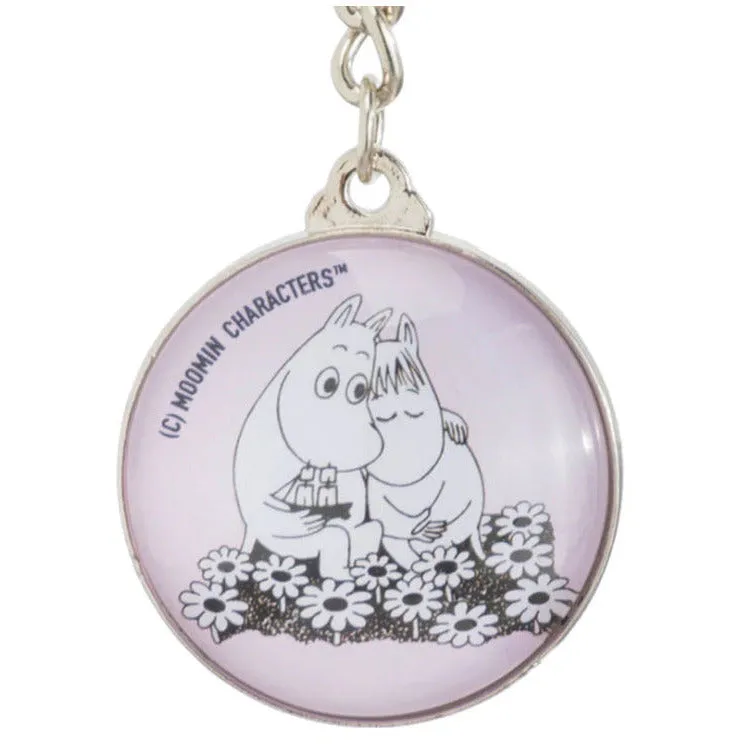 Moomintroll Hug porte-clés 3,5 cm métal verre rose