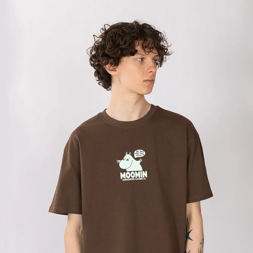 Moomintroll Happy t-shirt marron coton oversize