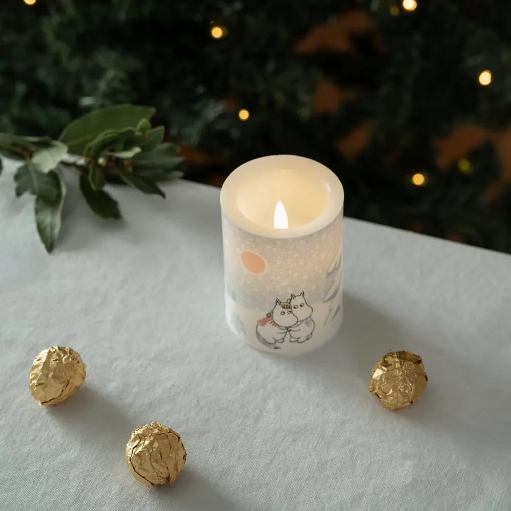 Moomintroll Let It Snow bougie LED bleue 10cm