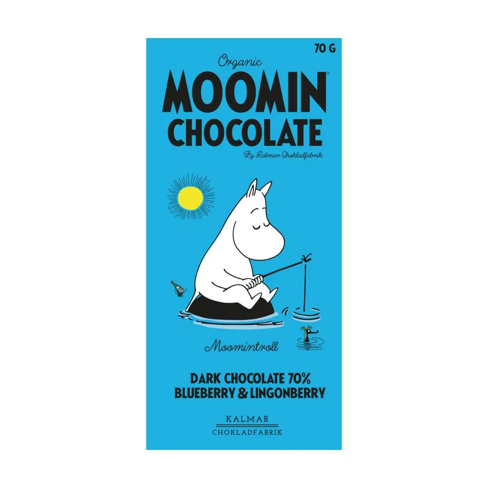 Moomintroll Chocolat noir airelle myrtille 70 g bio
