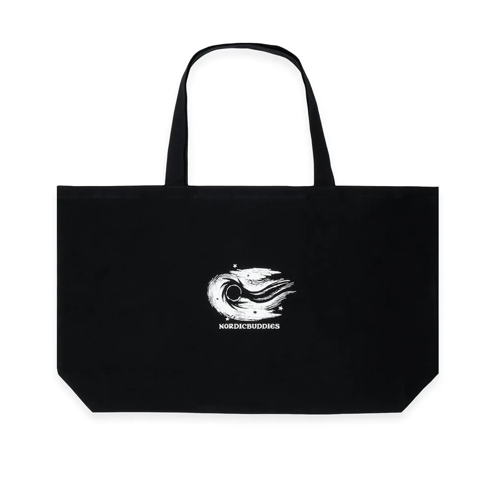 Moomintroll Comet tote bag XL noir coton