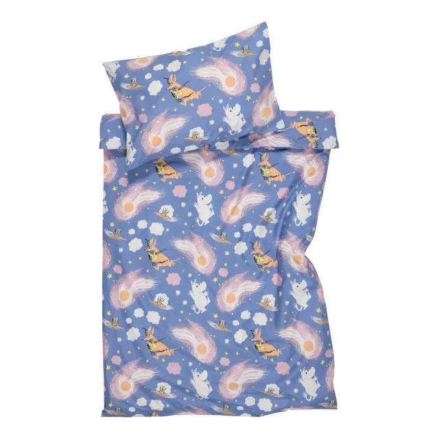 Moomintroll Space Adventure parure de lit bleue coton bio