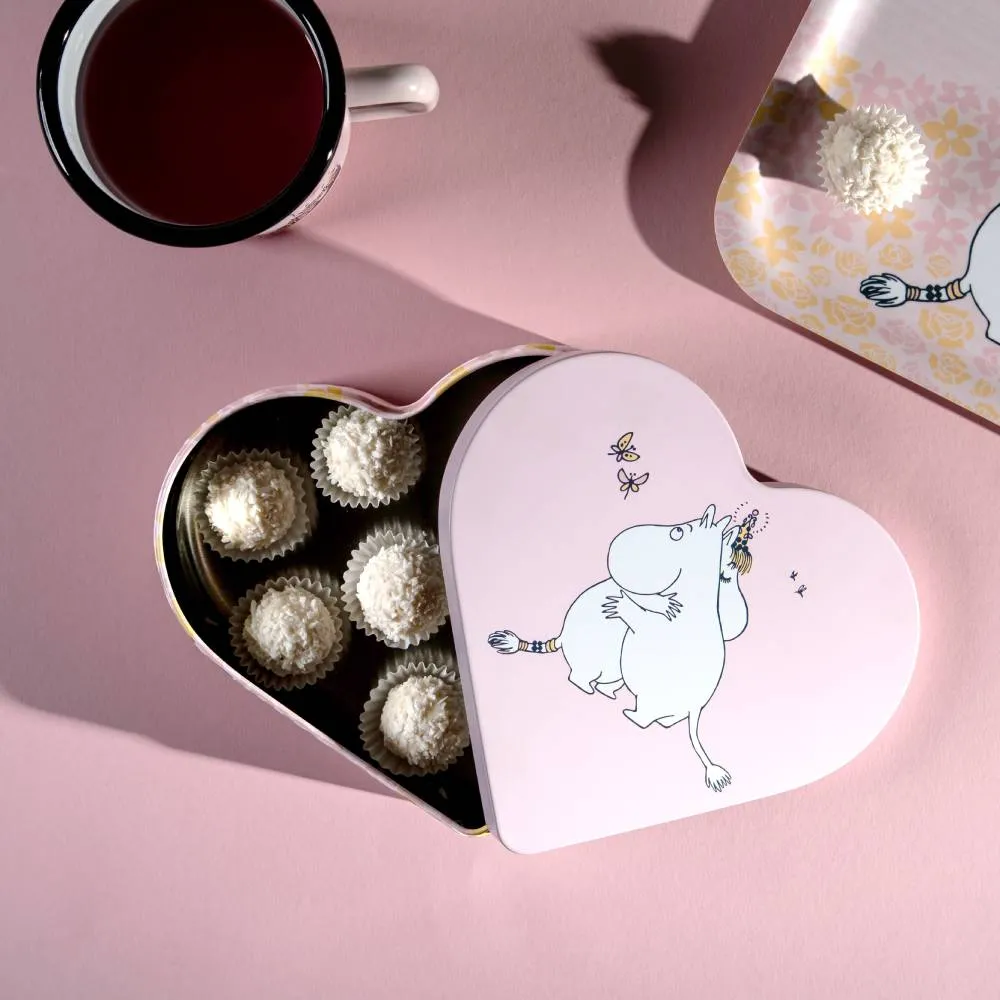 Moomintroll Hug boîte cœur rose métal