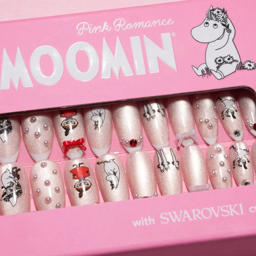Moomintroll Romance Faux Ongles Press-on Roses 30 pièces