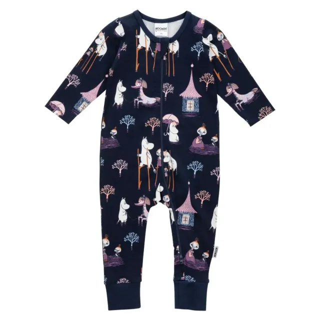 Moomintroll Flooding pyjama bébé bleu foncé coton bio