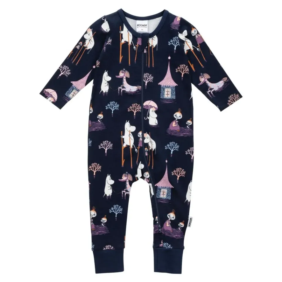 Moomintroll Flooding pyjama bébé bleu foncé coton bio