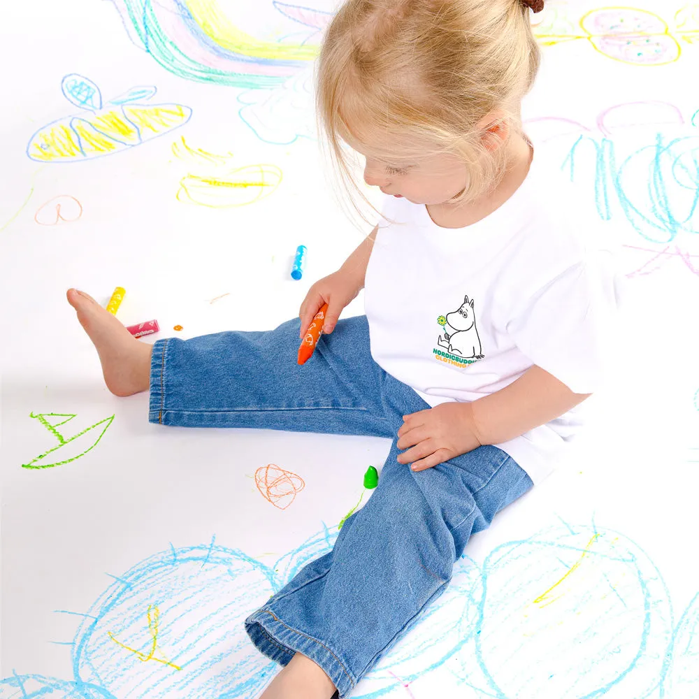 Moomintroll Flowers t-shirt enfant blanc coton