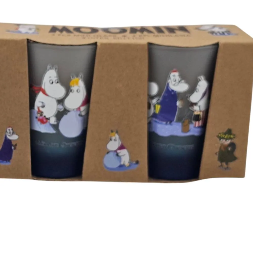 Moomintroll Snowball mini verre givré 5 cl x2