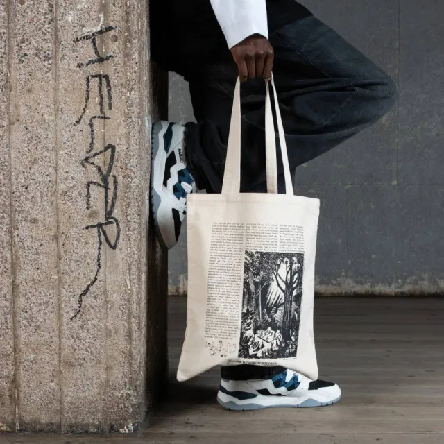 Moomintroll Comet sac cabas blanc coton 38 x 42 cm