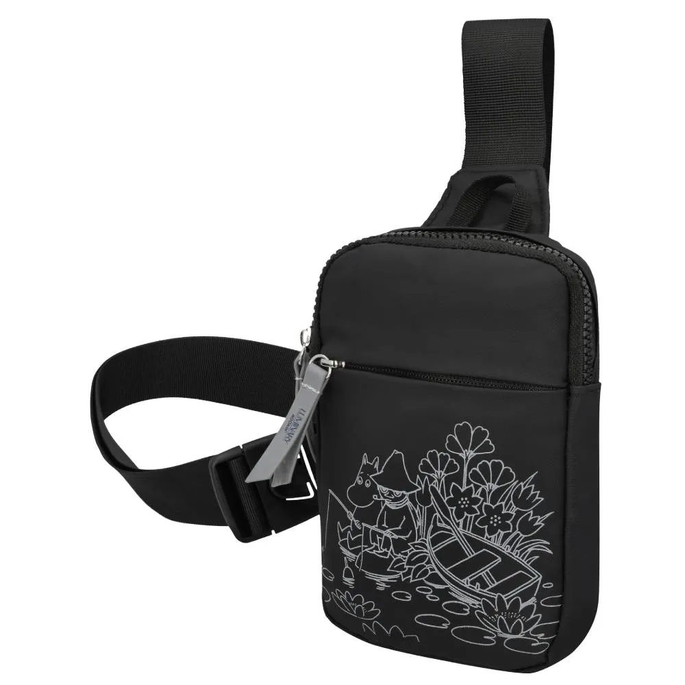 Moomintroll Fishing Sac bandoulière noir réfléchissant