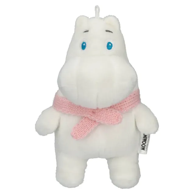Moomintroll Ruban Rose peluche 17cm écharpe rose