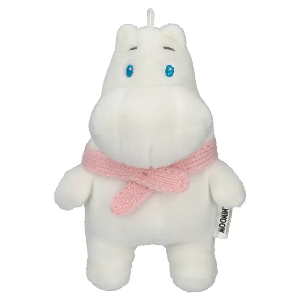 Moomintroll Ruban Rose peluche 17cm écharpe rose