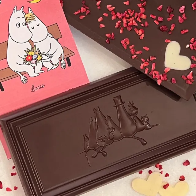Moomintroll Love chocolat noir framboise 70g 70%