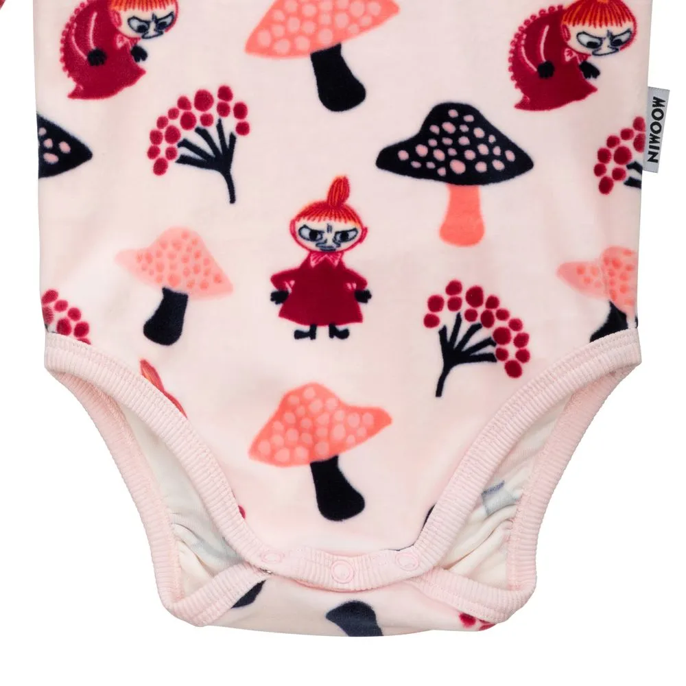 Moomintroll Mushrooming body bébé rose velours recyclé