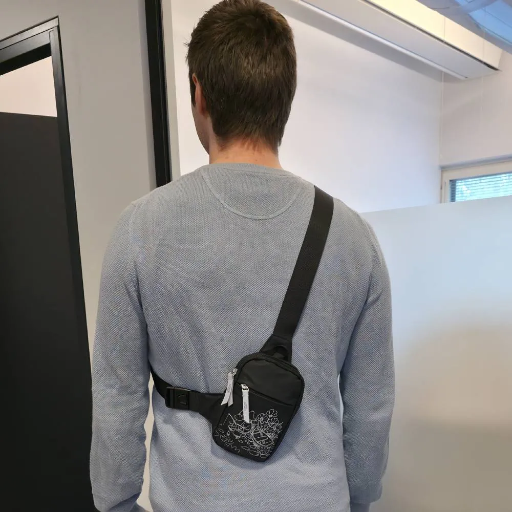 Moomintroll Fishing Sac bandoulière noir réfléchissant