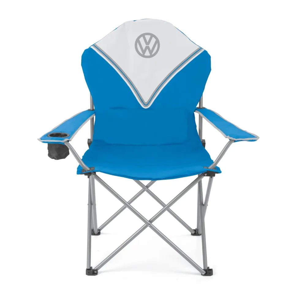 Brisa VW Collection chaise camping T1 Deluxe bleue 100 kg