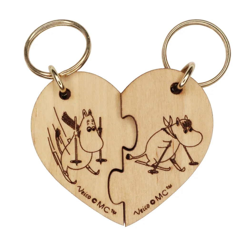 Moomintroll Heart porte-clés bois 5 cm