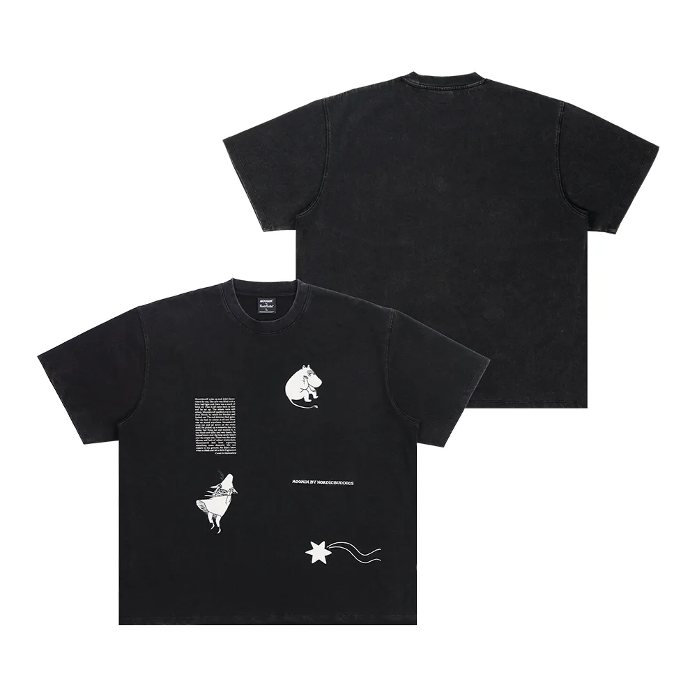 Moomintroll Comet T-shirt noir unisexe coton