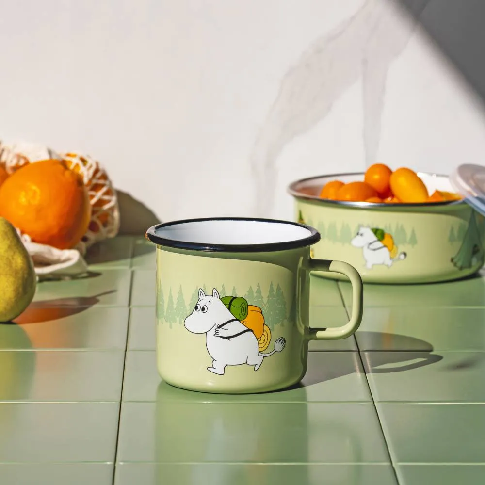 Moomintroll Campers bol avec couvercle 8 dl vert émaillé