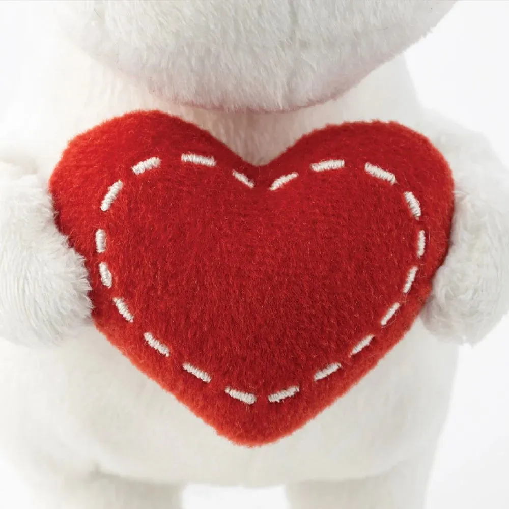 Moomintroll peluche cœur blanc 18 cm rembourrage recyclé