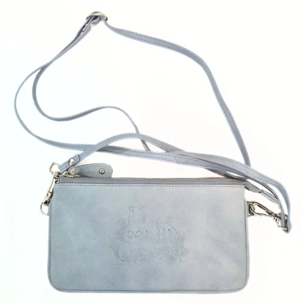Moomintroll sac cuir bleu 19x10 cm bandoulière