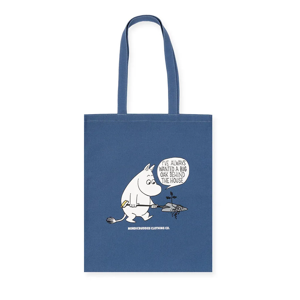 Moomintroll Gardening sac cabas bleu coton 38x42 cm