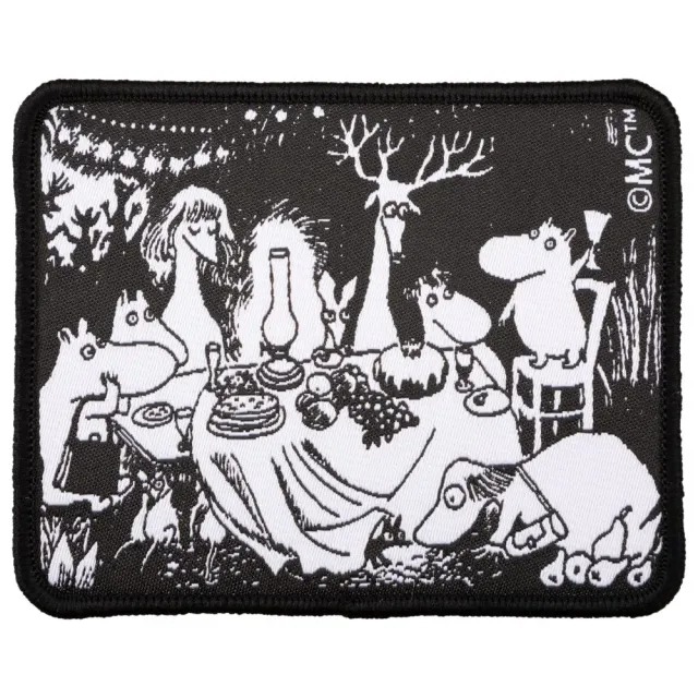 Moomintroll Moomin Feast patch thermocollant noir et blanc
