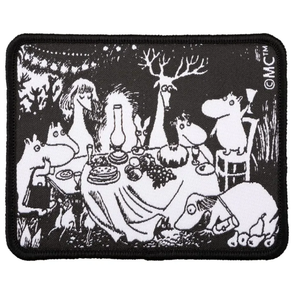 Moomintroll Moomin Feast patch thermocollant noir et blanc