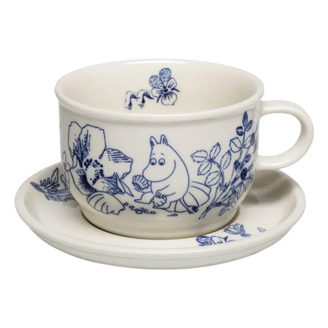 Moomintroll Haru tasse et soucoupe 284 ml bleu blanc