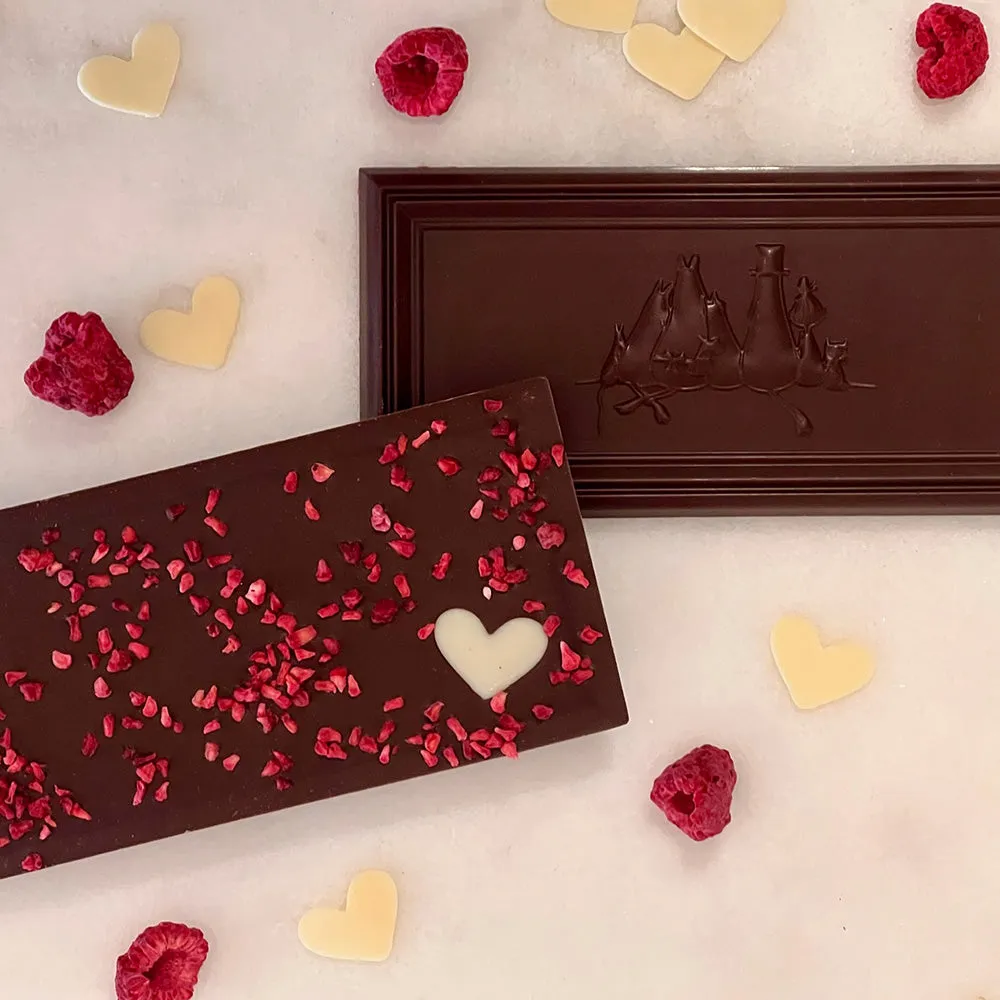 Moomintroll Love chocolat noir framboise 70g 70%