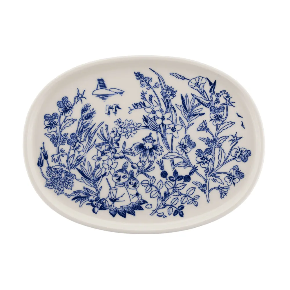 Moomintroll Haru assiette service 17 cm bleu blanc
