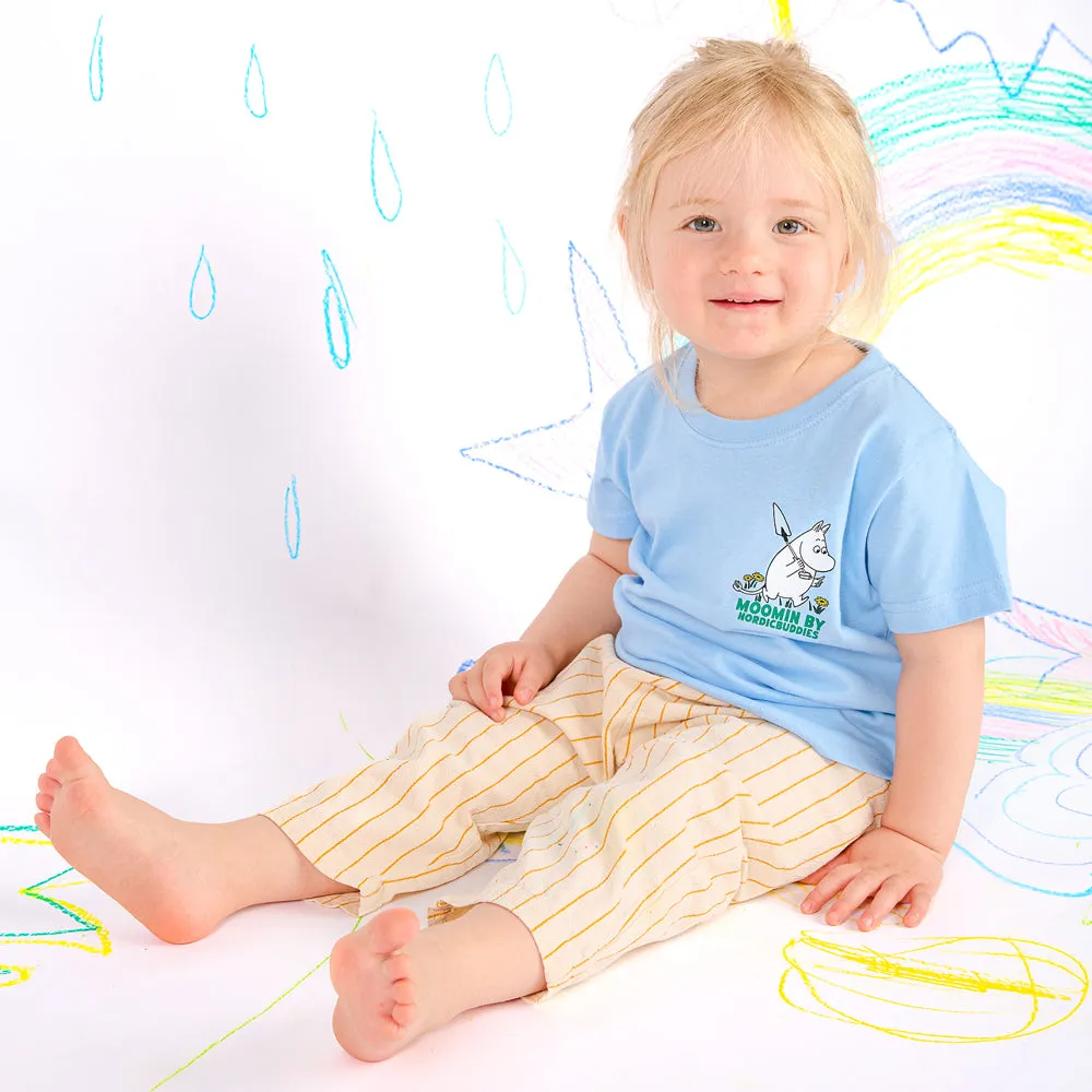 Moomintroll Gardening t-shirt enfant bleu clair coton