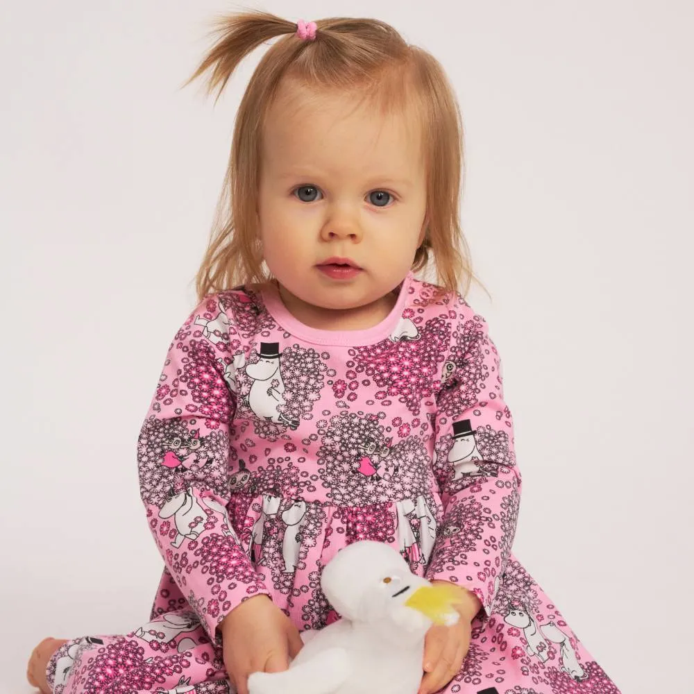 Moomintroll Friends robe-body bébé rose coton bio