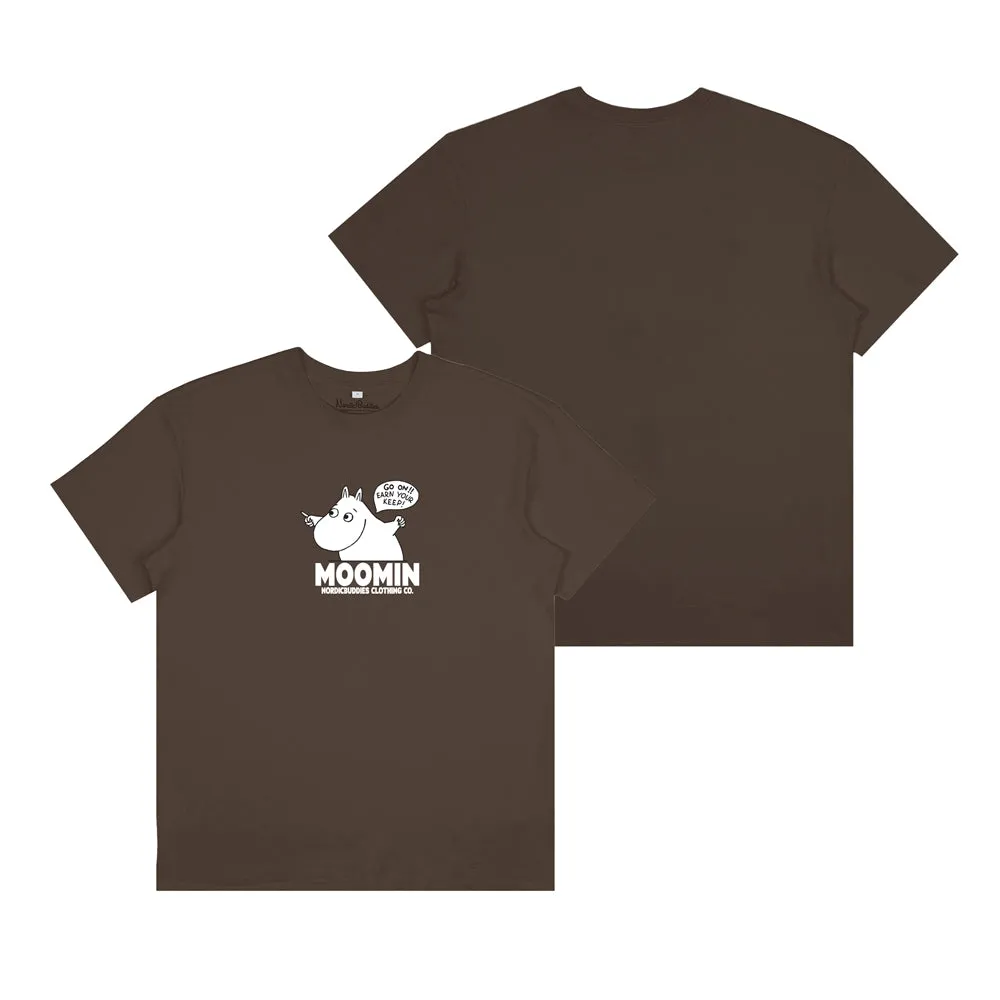 Moomintroll Happy t-shirt marron coton oversize