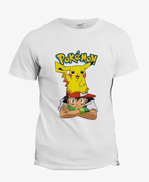 Pixgoodies Pokémon Pikachu et Sacha t-shirt coton