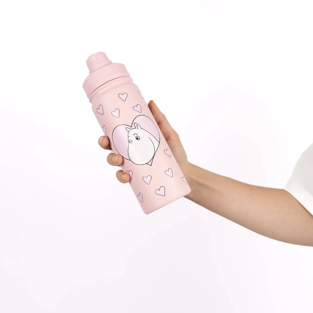 Moomintroll Love Gourde isotherme rose 550 ml inox