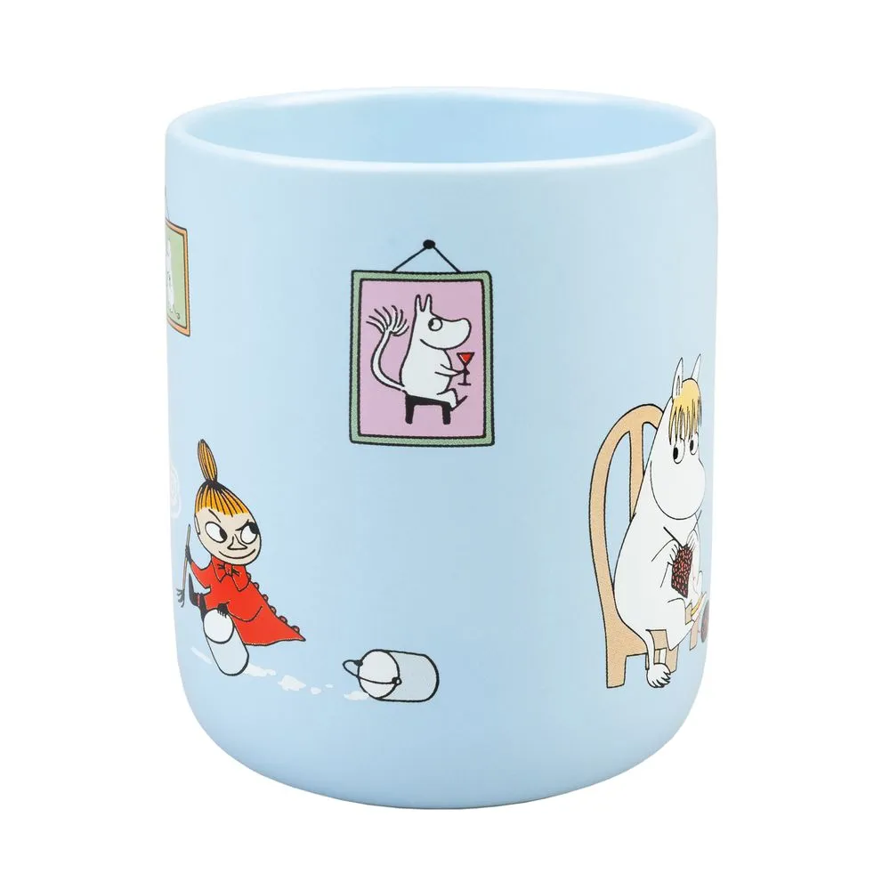Moomintroll pot à crayons bleu clair céramique famille