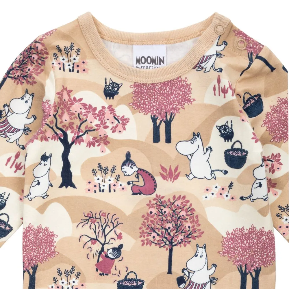 Moomin Fruit Harvest body bébé beige en coton bio