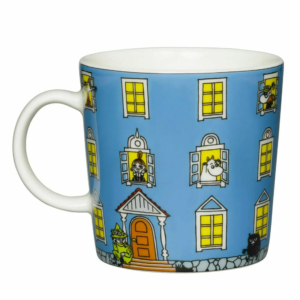 Moomintroll Moominhouse mug 30 cl bleu en vitro-porcelaine