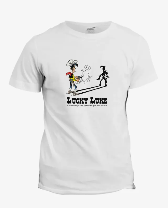 Pixgoodies Lucky Luke tire plus vite t-shirt coton
